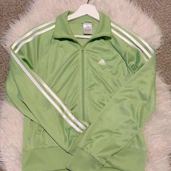 adidas green track jacket women's